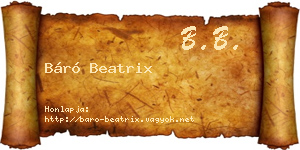 Báró Beatrix névjegykártya