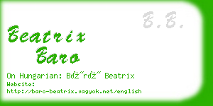 beatrix baro business card
